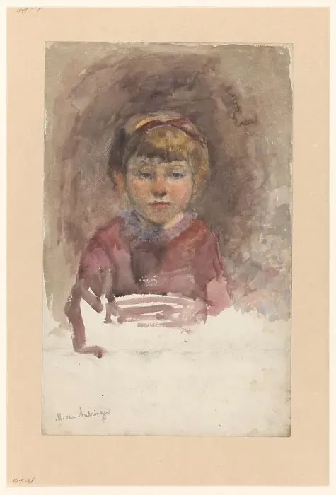 Framed Print : Portrait of a child from the front, 1874-1918. Creator: Martinus van Andringa Framed Print : Portrait of a child from the front, 1874-1918. Creator: Martinus van Andringa