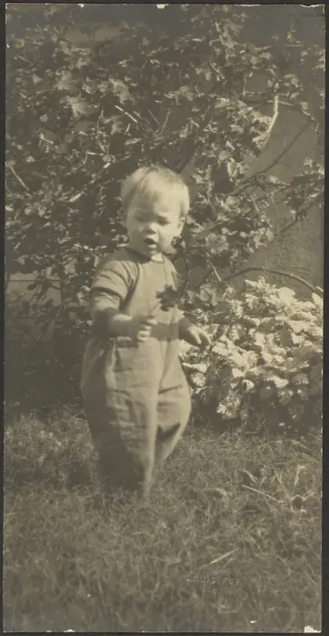Framed Print : Portrait of a Child in Garden, 1907-1924. Creator: Louis Fleckenstein Framed Print : Portrait of a Child in Garden, 1907-1924. Creator: Louis Fleckenstein
