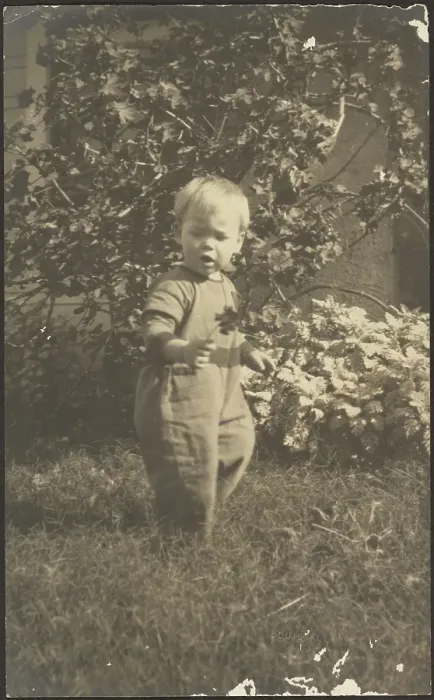 Framed Print : Portrait of a Child in Garden, 1907-1924. Creator: Louis Fleckenstein Framed Print : Portrait of a Child in Garden, 1907-1924. Creator: Louis Fleckenstein