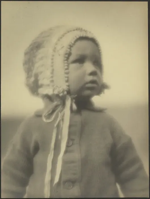 Framed Print : Portrait of a Child Wearing a Bonnet, 1907-1943. Creator: Louis Fleckenstein Framed Print : Portrait of a Child Wearing a Bonnet, 1907-1943. Creator: Louis Fleckenstein