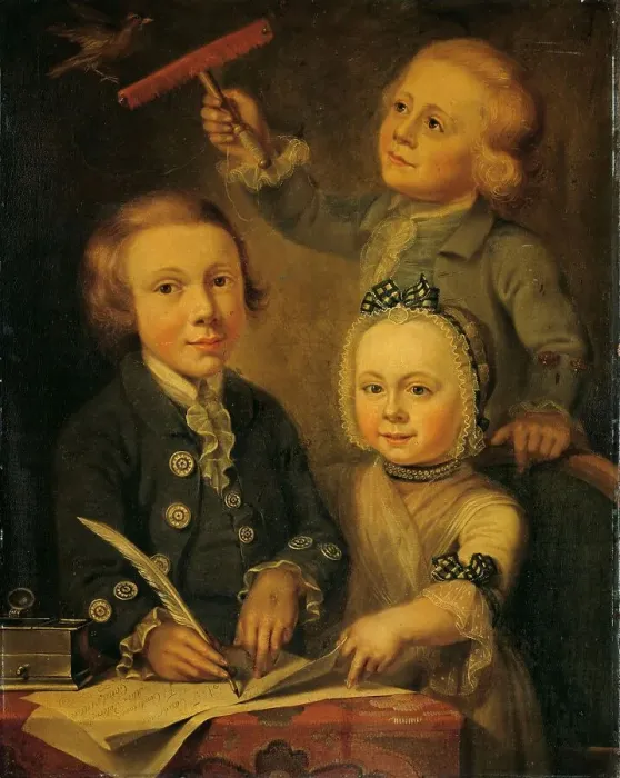 Framed Print : Portrait of the Children of Barend Goudriaan, 1776. Creator: Cornelis van Cuylenburg Framed Print : Portrait of the Children of Barend Goudriaan, 1776. Creator: Cornelis van Cuylenburg