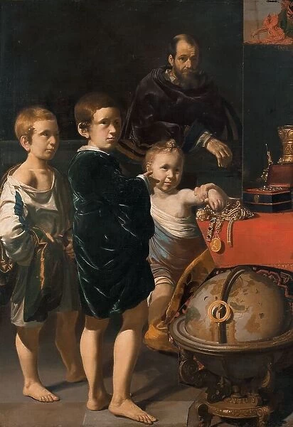 Portrait of Three Children and a Man, 1622. Creator: Thomas de Keyser