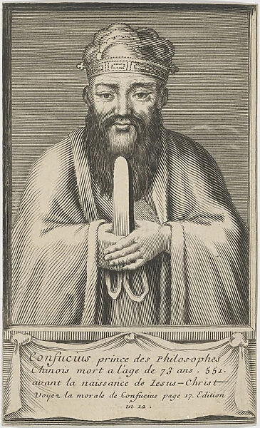 Portrait of the Chinese thinker and social philosopher Confucius, Between 1745 and 1755