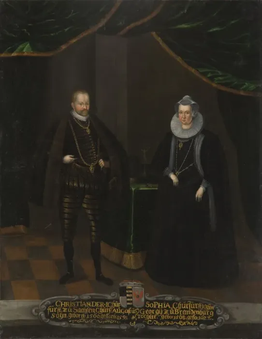 Framed Print : Portrait of Christian I (1568-1622), Elector of Saxony and Sophie of Brandenburg (1568-1622), Electr Framed Print : Portrait of Christian I (1568-1622), Elector of Saxony and Sophie of Brandenburg (1568-1622), Electr