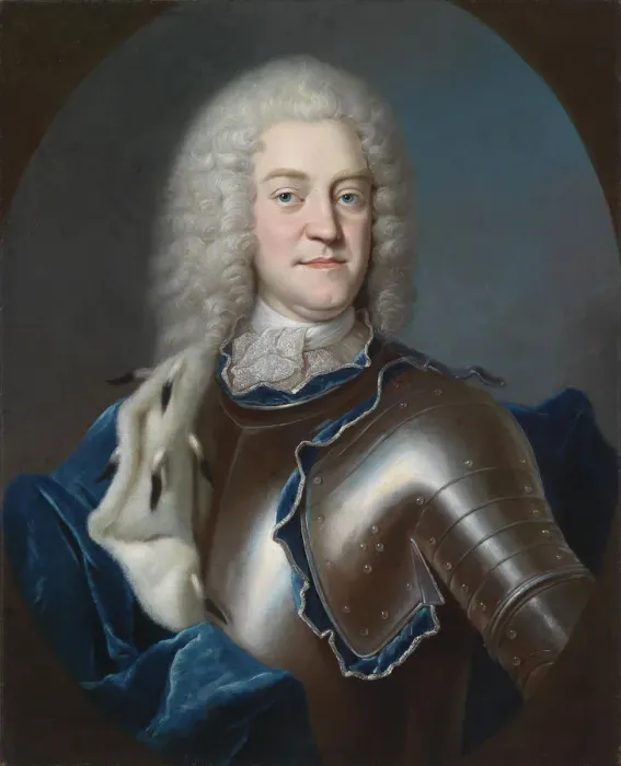 Framed Print : Portrait of Christian Ludwig II, (1683-1756) Duke of Mecklenburg, 1731-1732. Artist: Weissmann, Georg (1706-1760) Framed Print : Portrait of Christian Ludwig II, (1683-1756) Duke of Mecklenburg, 1731-1732. Artist: Weissmann, Georg (1706-1760)