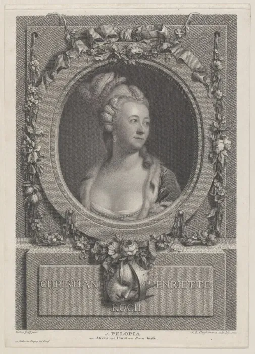 Framed Print : Portrait of Christiane Henriette Koch as Pelopia, 1770. Creator: Johann Friedrich Bause Framed Print : Portrait of Christiane Henriette Koch as Pelopia, 1770. Creator: Johann Friedrich Bause