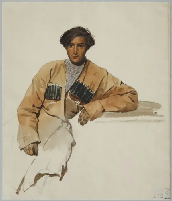 Framed Print : Portrait of Christophor Dmitrievich Sanikidze, 1841. Artist: Gagarin, Grigori Grigorievich (1810-1893) Framed Print : Portrait of Christophor Dmitrievich Sanikidze, 1841. Artist: Gagarin, Grigori Grigorievich (1810-1893)