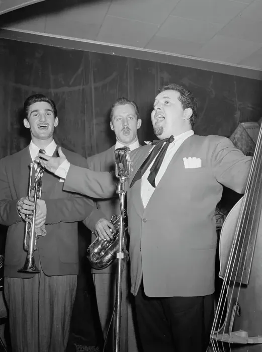 Framed Print : Portrait of Chubby Jackson, Conte Candoli, and Emmett Carls, Esquire Club...N.Y. ca. Apr. 1947. Creator: William Paul Gottlieb