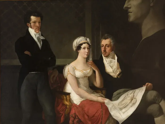 Framed Print : Portrait of the Cicognara family, with the bust of Antonio Canova, 1816-1817 Framed Print : Portrait of the Cicognara family, with the bust of Antonio Canova, 1816-1817