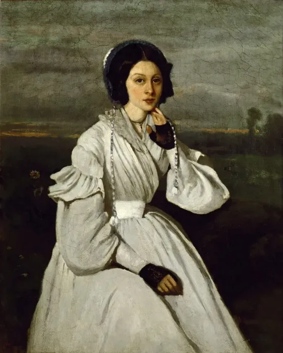 Framed Print : Portrait of Claire Sennegon. Artist: Corot, Jean-Baptiste Camille (1796-1875) Framed Print : Portrait of Claire Sennegon. Artist: Corot, Jean-Baptiste Camille (1796-1875)