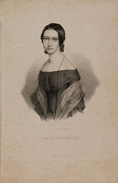 Portrait of Clara Schumann (1819-1896), 1842. Creator: Anonymous