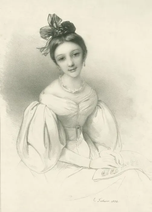 Framed Print : Portrait of Clara Wieck-Schumann (1819-1896), 1832. Creator: Fechner, Eduard Clemens (1799-1861) Framed Print : Portrait of Clara Wieck-Schumann (1819-1896), 1832. Creator: Fechner, Eduard Clemens (1799-1861)