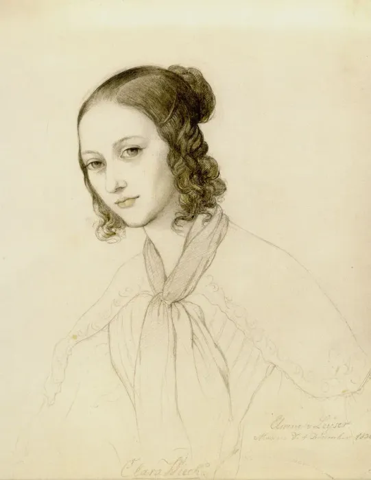 Framed Print : Portrait of Clara Wieck-Schumann (1819-1896), 1836. Creator: Leyser, Elwine von (1805-1885) Framed Print : Portrait of Clara Wieck-Schumann (1819-1896), 1836. Creator: Leyser, Elwine von (1805-1885)