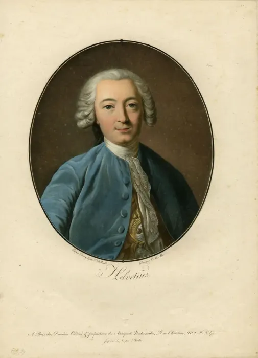 Framed Print : Portrait of Claude Adrien Helvetius (1715-1771), 1793-1794