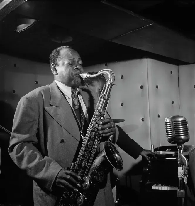 Framed Print : Portrait of Coleman Hawkins and Miles Davis, Three Deuces, New York, N.Y. ca. July 1947. Creator: William Paul Gottlieb Framed Print : Portrait of Coleman Hawkins and Miles Davis, Three Deuces, New York, N.Y. ca. July 1947. Creator: William Paul Gottlieb