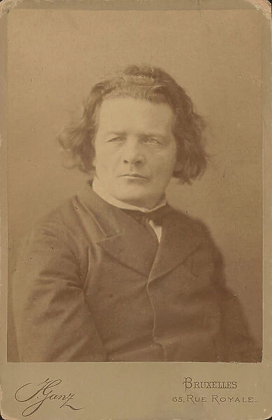 Portrait of the composer Anton Rubinstein (1829-1894), ca 1860. Creator: Photo studio J. Ganz, Bruxelles