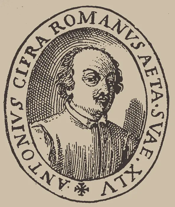 Framed Print : Portrait of the composer Antonio Cifra (1584-1629). Creator: Anonymous Framed Print : Portrait of the composer Antonio Cifra (1584-1629). Creator: Anonymous