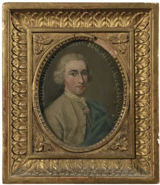 Framed Print : Portrait of the composer Baldassare Galuppi (1706-1785), 1751. Artist: Italian master Framed Print : Portrait of the composer Baldassare Galuppi (1706-1785), 1751. Artist: Italian master