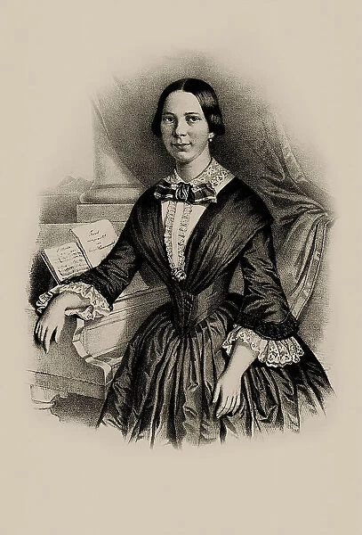 Portrait of the composer Fanny Hünerwadel (1826-1854), c. 1850. Creator: Irminger, Carl Friedrich (1813-1863)