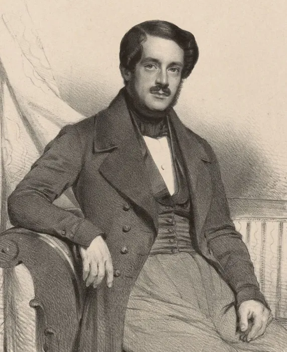 Framed Print : Portrait of the composer Francesco Masini (1804-1863), 1837. Creator: Baugniet, Charles-Louis Framed Print : Portrait of the composer Francesco Masini (1804-1863), 1837. Creator: Baugniet, Charles-Louis