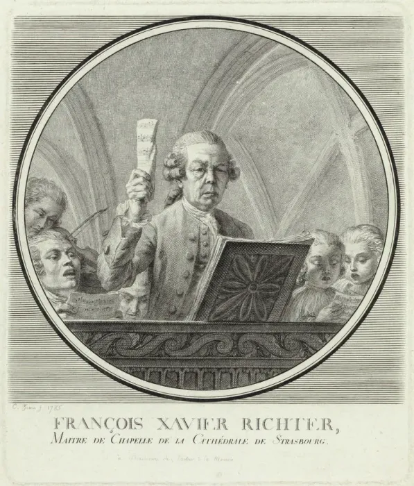 Framed Print : Portrait of the composer Franz Xaver Richter (1709-1789), 1785. Creator: Guerin Framed Print : Portrait of the composer Franz Xaver Richter (1709-1789), 1785. Creator: Guerin
