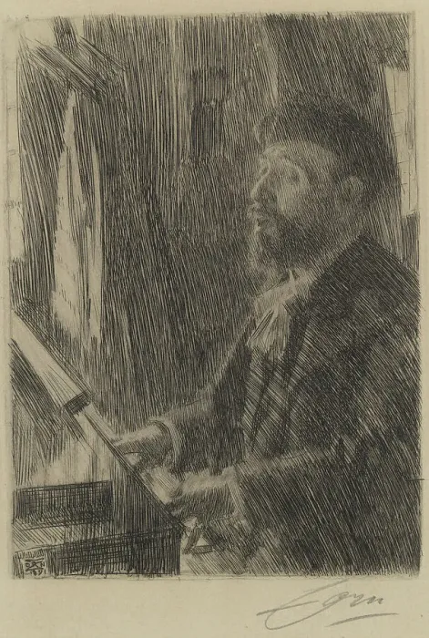 Framed Print : Portrait of the composer Gabriel Fauré (1845-1924), 1891. Creator: Zorn; Anders Leonard (1860-1920) Framed Print : Portrait of the composer Gabriel Fauré (1845-1924), 1891. Creator: Zorn; Anders Leonard (1860-1920)
