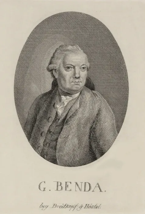 Framed Print : Portrait of the composer Georg Benda (1722-1795), Late 18th cent Framed Print : Portrait of the composer Georg Benda (1722-1795), Late 18th cent