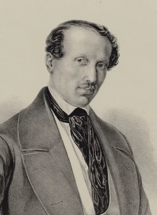 Framed Print : Portrait of the composer Hans Christian Lumbye (1810-1874), c. 1850. Creator: Anonymous Framed Print : Portrait of the composer Hans Christian Lumbye (1810-1874), c. 1850. Creator: Anonymous