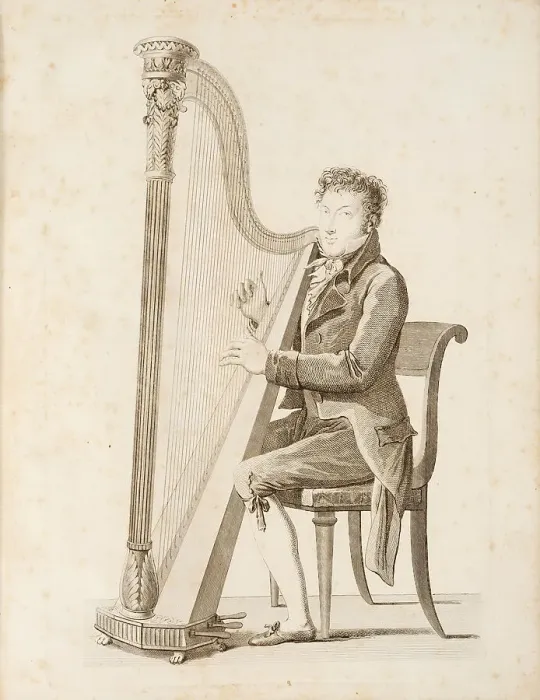 Framed Print : Portrait of the composer and harpist Nicolas-Charles Bochsa (1789-1856), c. 1830. Creator: Anonymous Framed Print : Portrait of the composer and harpist Nicolas-Charles Bochsa (1789-1856), c. 1830. Creator: Anonymous