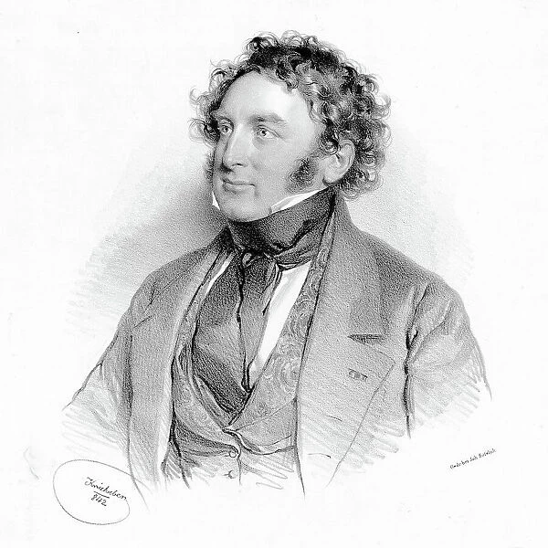 Portrait of the composer and harpist Nicolas-Charles Bochsa (1789-1856), 1842. Creator: Kriehuber, Josef (1800-1876)