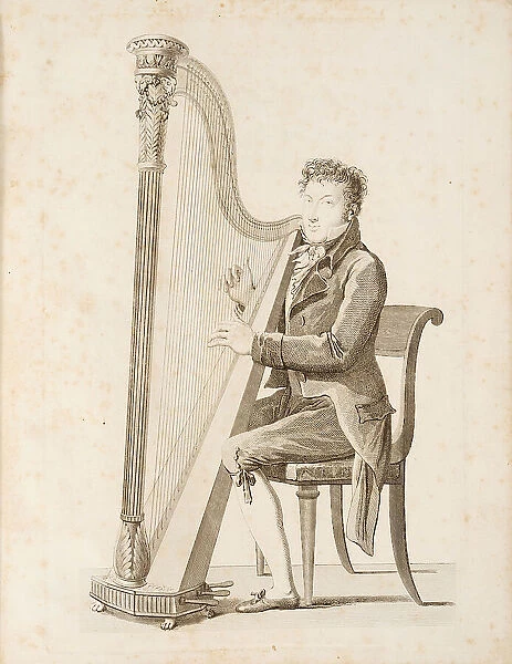 Portrait of the composer and harpist Nicolas-Charles Bochsa (1789-1856), c. 1830. Creator: Anonymous