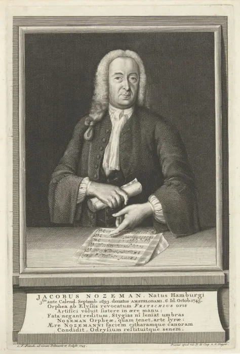 Framed Print : Portrait of the Composer Jacob Nozeman (1693-1745), 1745 Framed Print : Portrait of the Composer Jacob Nozeman (1693-1745), 1745