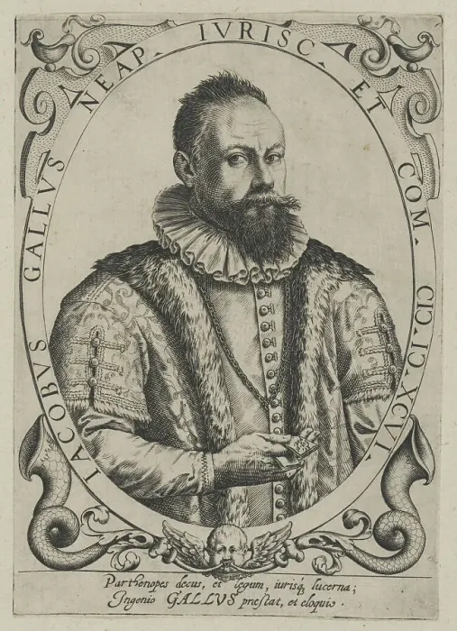 Framed Print : Portrait of the composer Jacobus Gallus (1550-1591), First Half of 17th cen.. Creator: Anonymous Framed Print : Portrait of the composer Jacobus Gallus (1550-1591), First Half of 17th cen.. Creator: Anonymous