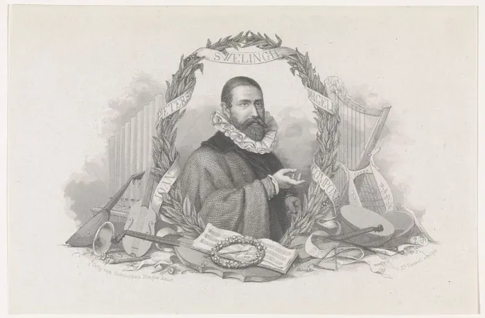 Framed Print : Portrait of the Composer Jan Pieterszoon Sweelinck (1562-1621). Artist: Taurel, Charles Eduard (1824-1892) Framed Print : Portrait of the Composer Jan Pieterszoon Sweelinck (1562-1621). Artist: Taurel, Charles Eduard (1824-1892)