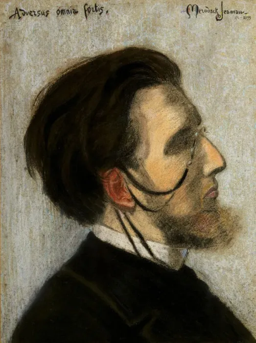 Framed Print : Portrait of the Composer Jean Hure (1877-1930), 1899. Creator: Merodack-Jeanneau Framed Print : Portrait of the Composer Jean Hure (1877-1930), 1899. Creator: Merodack-Jeanneau