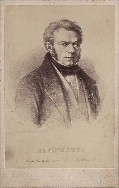 Portrait of the composer Johann Baptist Gänsbacher (1778-1844). Creator: Bucher, Josef (Joseph) (1821-1882)