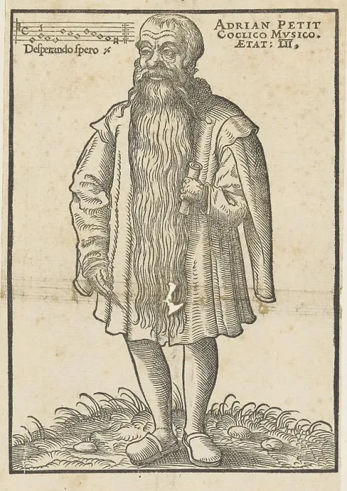 Framed Print : Portrait of composer and musicologist Adrianus Petit Coclico (1499-1562 / 63), 1552. Creator: Anonymous Framed Print : Portrait of composer and musicologist Adrianus Petit Coclico (1499-1562 / 63), 1552. Creator: Anonymous