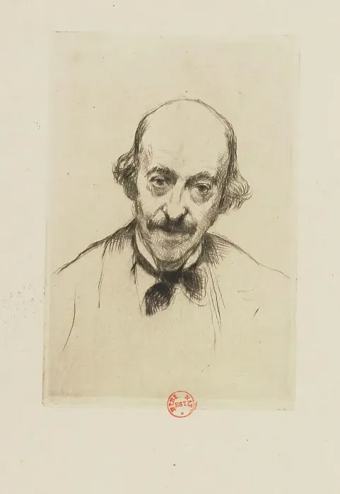 Framed Print : Portrait of the composer and numismatist Henry Cohen (1806-1880), 1878. Creator: Desboutin, Marcellin Gilbert (1823-1902) Framed Print : Portrait of the composer and numismatist Henry Cohen (1806-1880), 1878. Creator: Desboutin, Marcellin Gilbert (1823-1902)