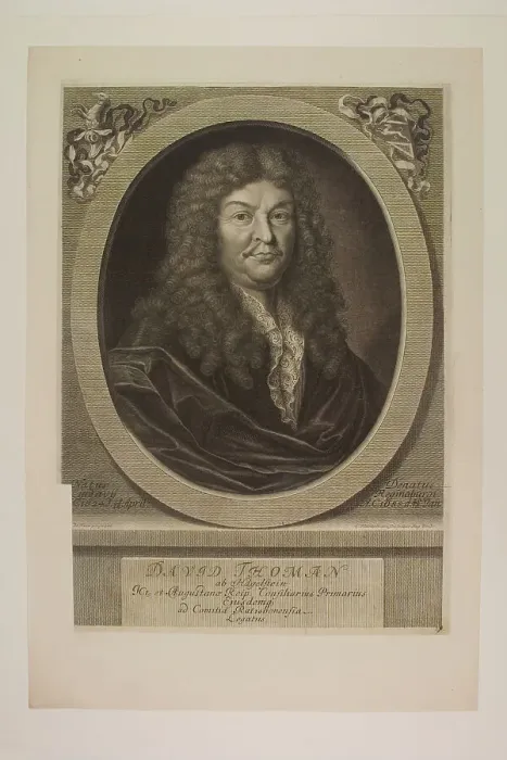 Framed Print : Portrait of the composer and organist David Thomann von Hagelstein, 2nd Half of 17th cen. Creator: Hainzelmann, Elias (1640-1693) Framed Print : Portrait of the composer and organist David Thomann von Hagelstein, 2nd Half of 17th cen. Creator: Hainzelmann, Elias (1640-1693)