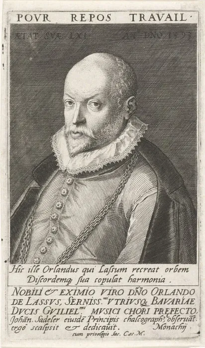 Framed Print : Portrait of the Composer Orlando di Lasso (1532-1594), 1593. Artist: Sadeler, Jan (Johannes), the Elder (1550-1600) Framed Print : Portrait of the Composer Orlando di Lasso (1532-1594), 1593. Artist: Sadeler, Jan (Johannes), the Elder (1550-1600)