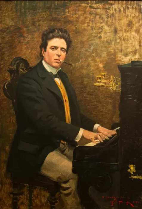 Framed Print : Portrait of the Composer Pietro Mascagni (1863-1945), 1899. Creator: Tommasi, Angiolo (1858-1923) Framed Print : Portrait of the Composer Pietro Mascagni (1863-1945), 1899. Creator: Tommasi, Angiolo (1858-1923)