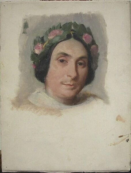 Portrait of the composer and poet Louise Bertin (1805-1877). Creator: Mottez, Victor-Louis (1809-1897)