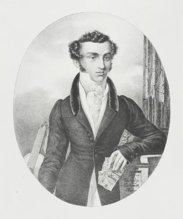Framed Print : Portrait of the Composer and Poet Nicholai Alexandrovich Korsakov (1800-1820), 1820