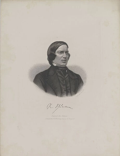Portrait of the Composer Robert Schumann (1810-1856), c. 1840. Creator: Laemmel, Moritz (1822-?)