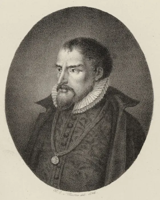 Framed Print : Portrait of the composer Roland de Lassus (1532-1594), 1815. Creator: Winter, Heinrich Eduard von