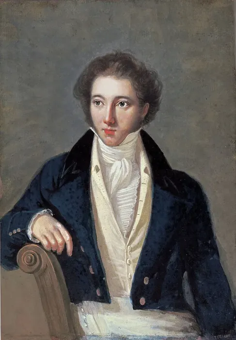 Framed Print : Portrait of the composer Vincenzo Bellini (1801-1835), First quarter of 19th cen. Creator: Anonymous Framed Print : Portrait of the composer Vincenzo Bellini (1801-1835), First quarter of 19th cen. Creator: Anonymous