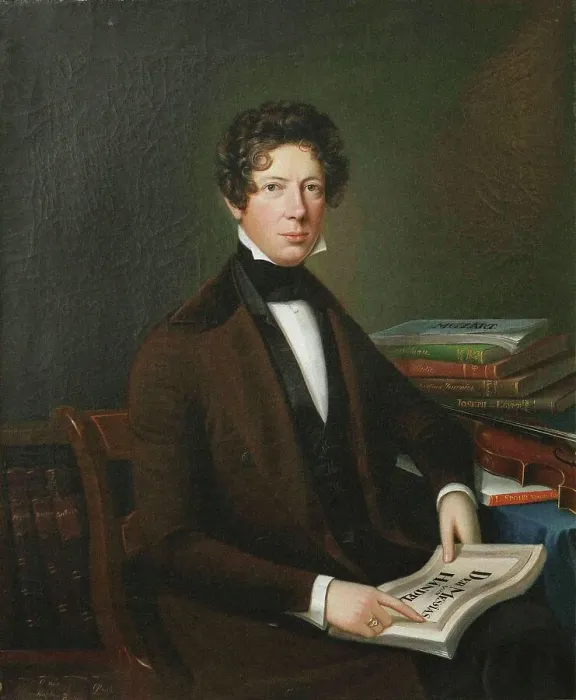 Framed Print : Portrait of the composer and violinist Fredrik Pacius (1809-1891), 1848. Creator: Lindh, Johan Erik (1793-1865) Framed Print : Portrait of the composer and violinist Fredrik Pacius (1809-1891), 1848. Creator: Lindh, Johan Erik (1793-1865)