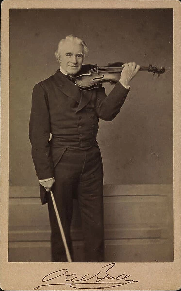Portrait of the composer and violinist Ole Bull (1810-1880). Creator: Hanfstaengl, Franz (1804-1877)