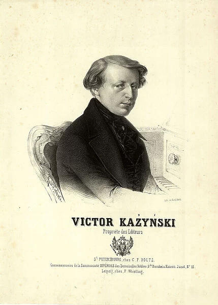 Portrait of the composer Wiktor Kazynski (1812-1867). Creator: Zhukovsky, Rudolf Kasimirovich (1814-1886)