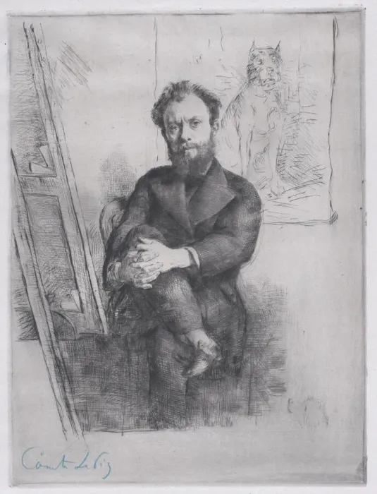 Framed Print : Portrait of Comte Lepic, 1876. Creator: Marcellin-Gilbert Desboutin Framed Print : Portrait of Comte Lepic, 1876. Creator: Marcellin-Gilbert Desboutin